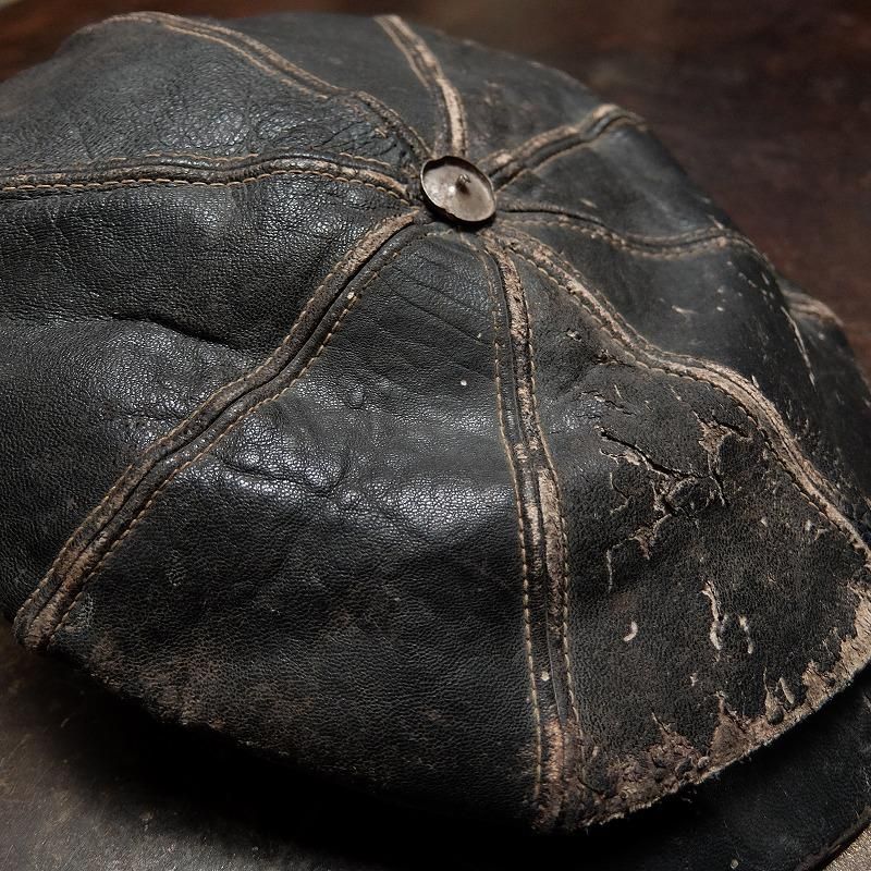 1930's Leather Newsboy Cap