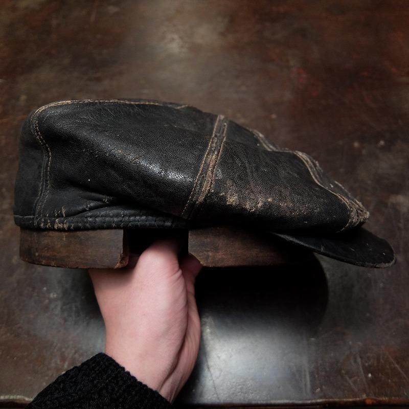 1930's Leather Newsboy Cap