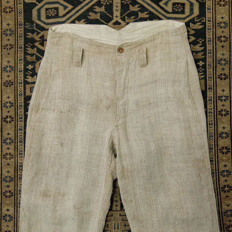 1910's ANTIQUE LINEN TROUSERS