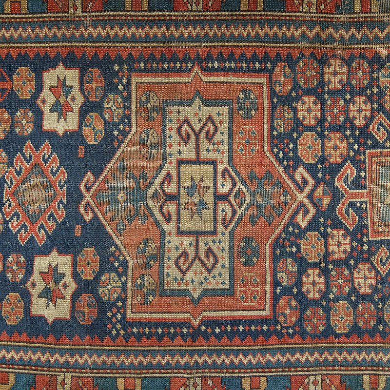 1890's1900's Antique Caucasian Tribal Rug