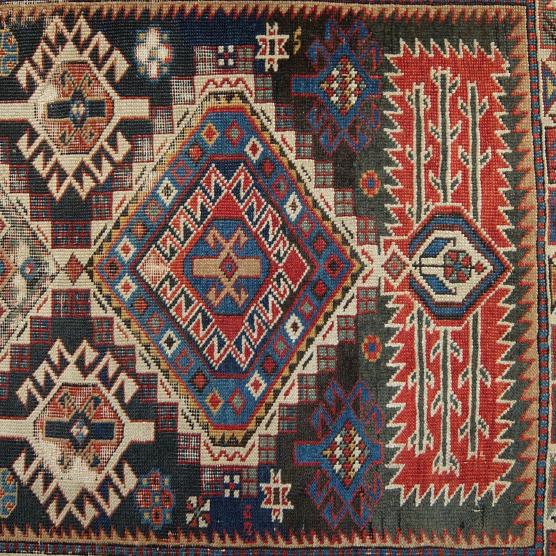 1890's Antique Caucasian Tribal Rug