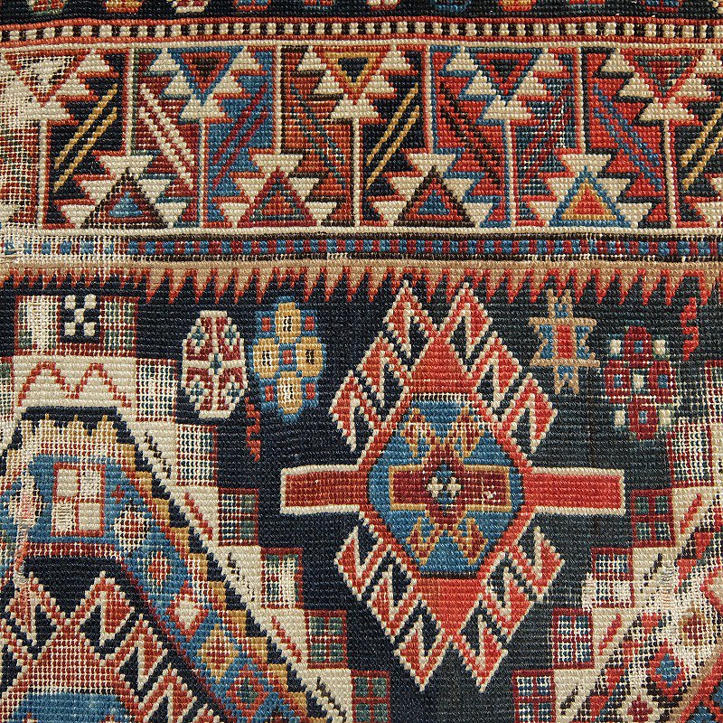 〜1890's Antique Caucasian Tribal Rug