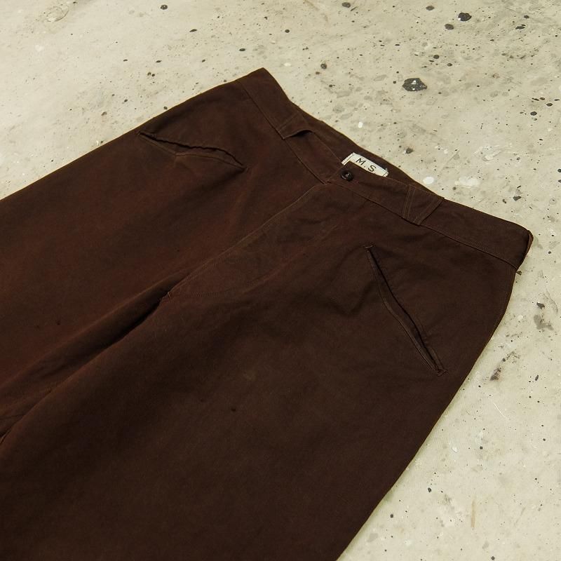 French Brown Linen Work Trousers