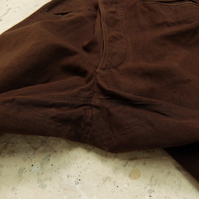 French Brown Linen Work Trousers