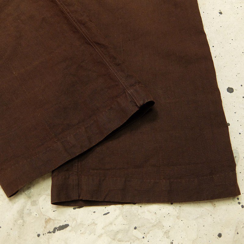 French Brown Linen Work Trousers