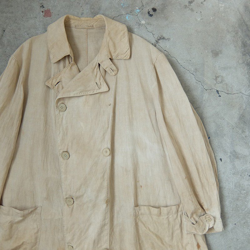 Double Breasted Linen Duster Coat