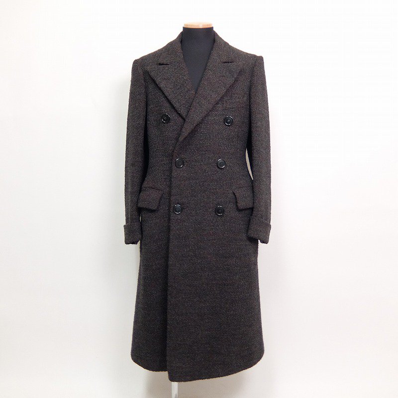 Double Breasted Twist Wool Over Coat