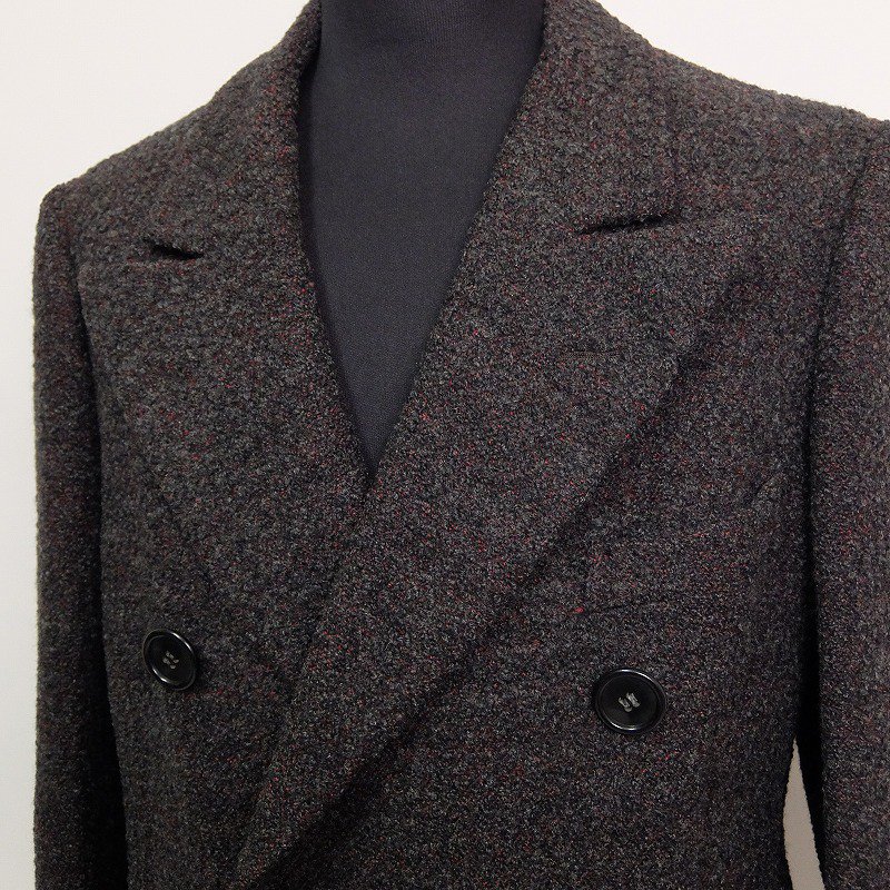 Double Breasted Twist Wool Over Coat