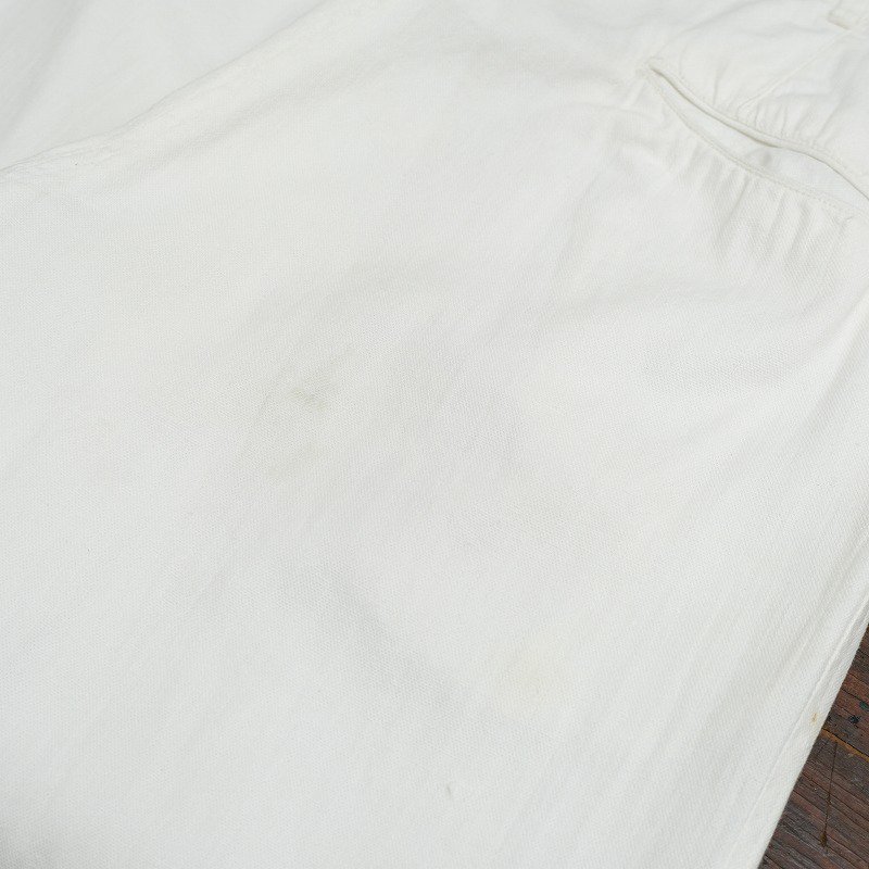 Antique White Cotton Linen Trousers