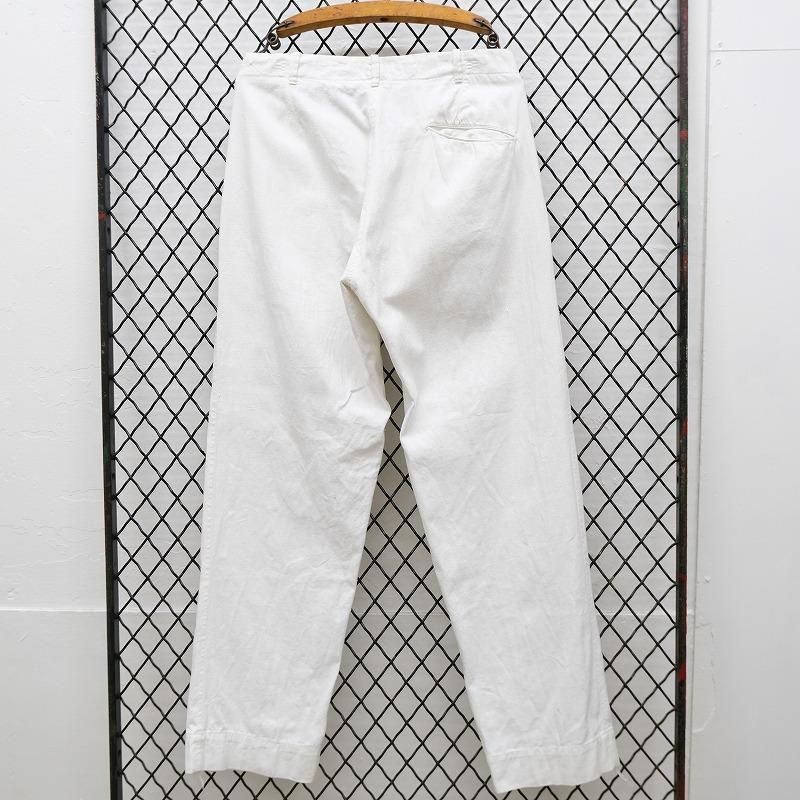 Antique White Cotton Linen Trousers