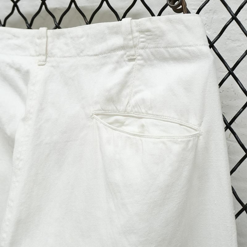 Antique White Cotton Linen Trousers