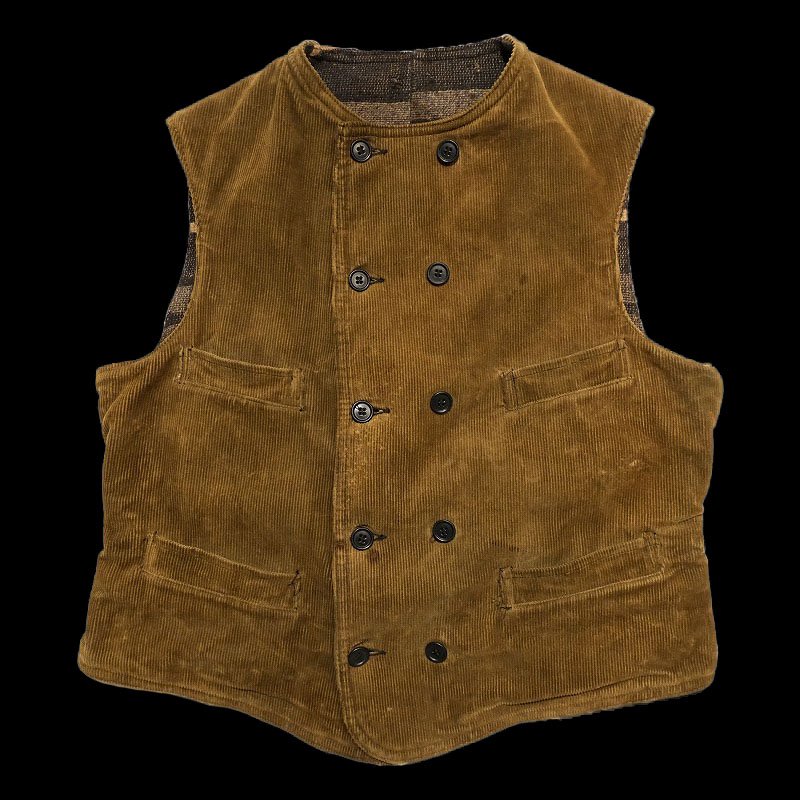 DOUBLE BREASTED CORDUROY WORK VEST