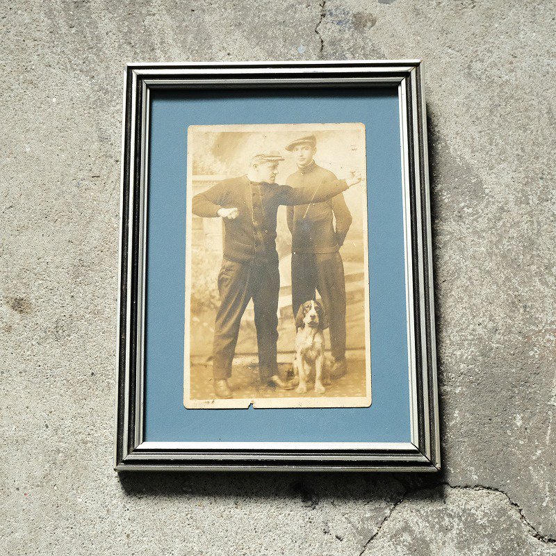 Antique Man & Dog Photo