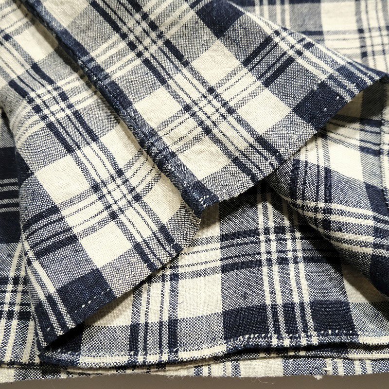 Indigo Checked Linen Cloth