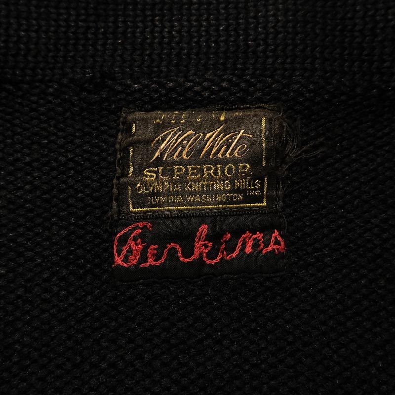 OLYMPIA KNITTING MILLS INC. Lettered Cardigan