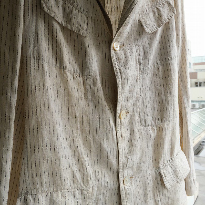 Stripe Linen Sack Coat