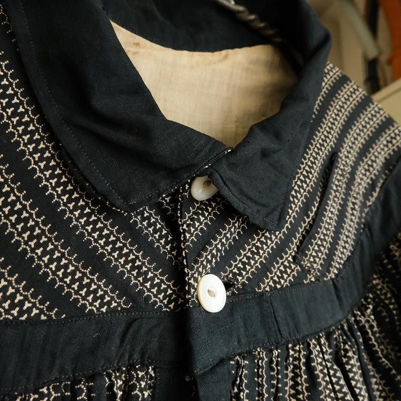 Antique Black White Cotton Dress