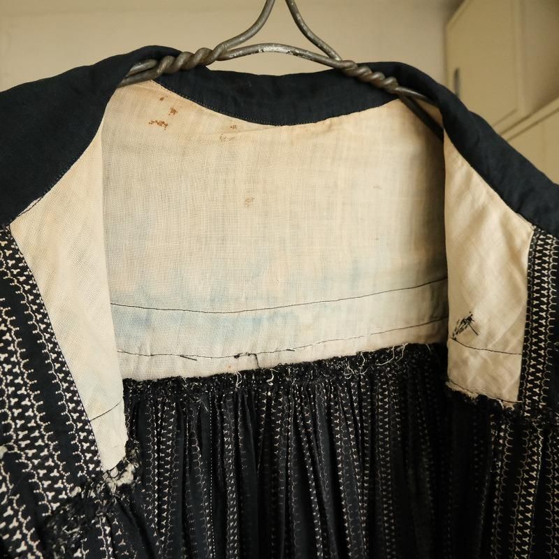 Antique Black White Cotton Dress