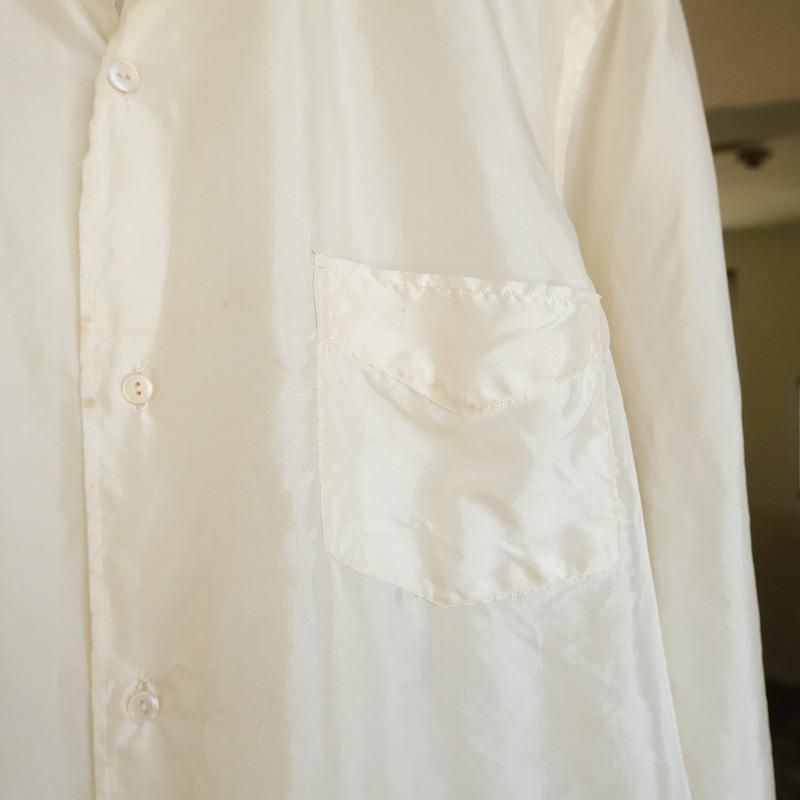 VINTAGE OPEN COLLAR SILK SHIRT
