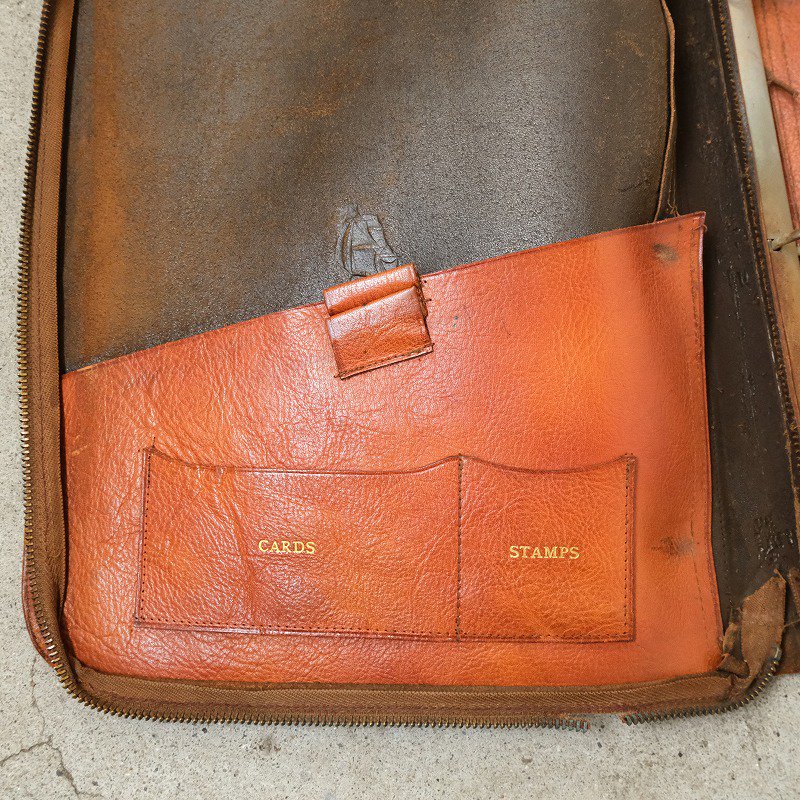 LEATHER RING FILE BAG