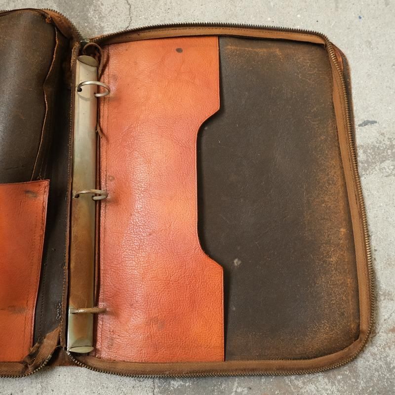 LEATHER RING FILE BAG