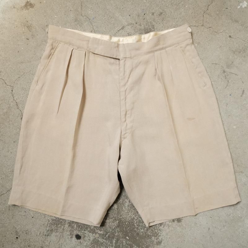 H.A.&E. SMITH LTD. TUCKED LINEN SHORTS