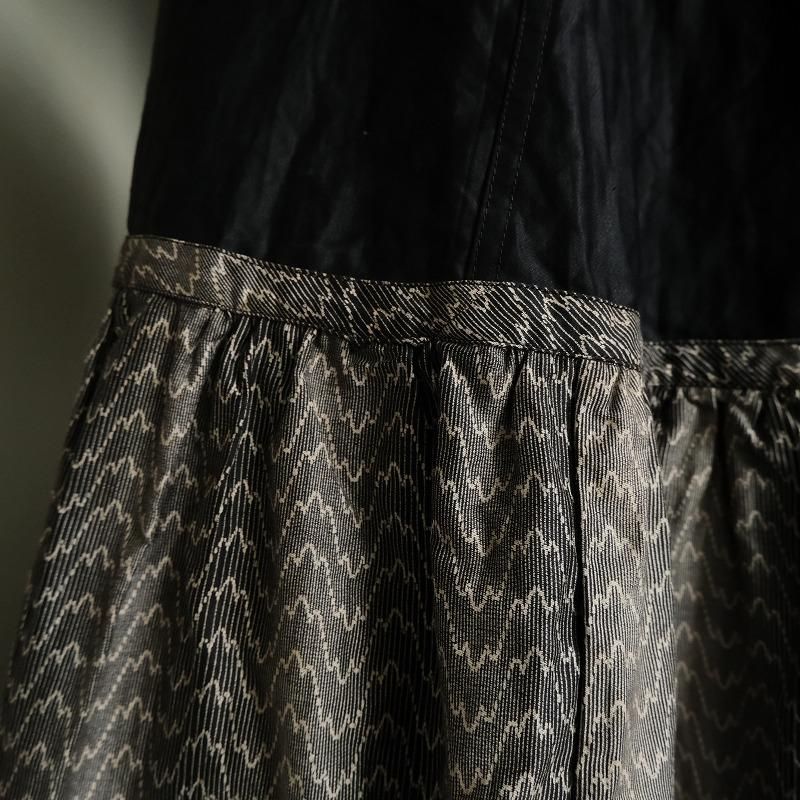 ANTIQUE BLACK COTTON SATIN SKIRT