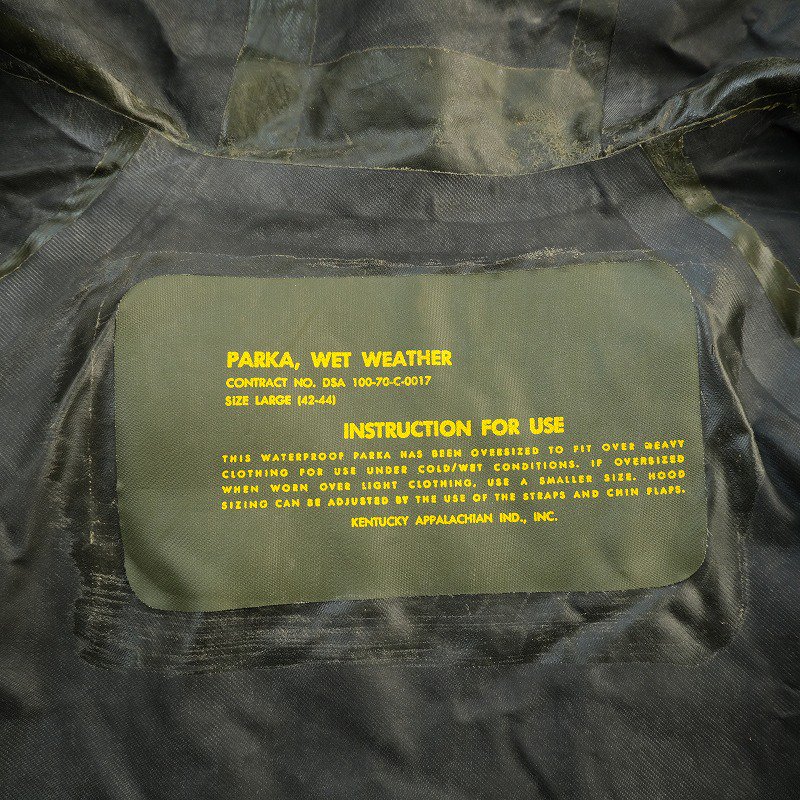 U.S.MILITARY WET WEATHER PARKA