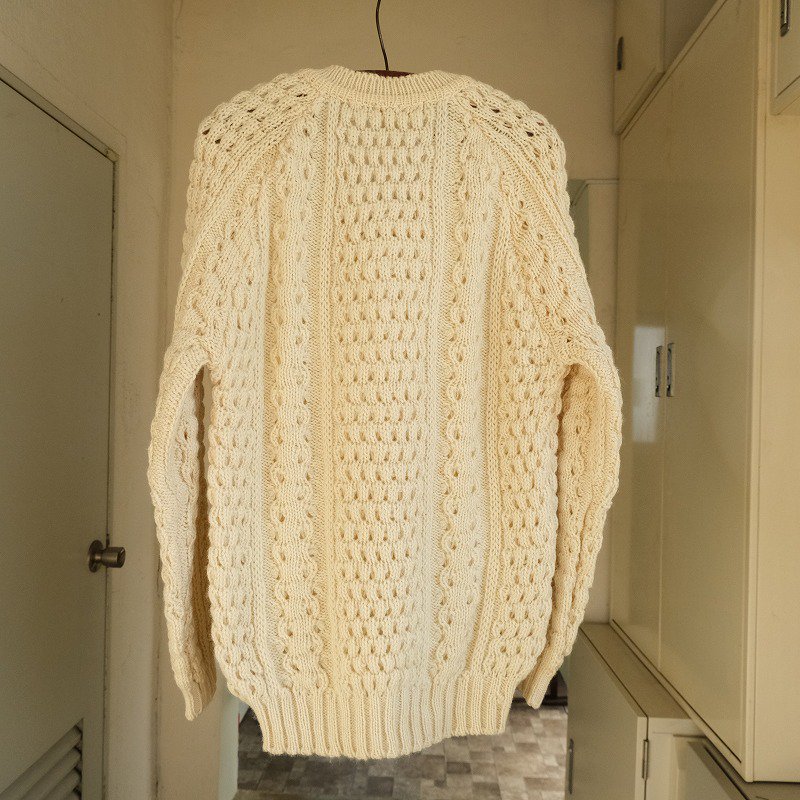 1970's QUILL KNIT V-NECK FISHERMAN SWEATER