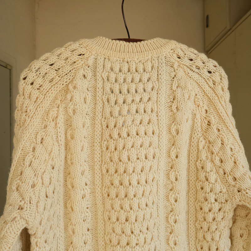 1970's QUILL KNIT V-NECK FISHERMAN SWEATER