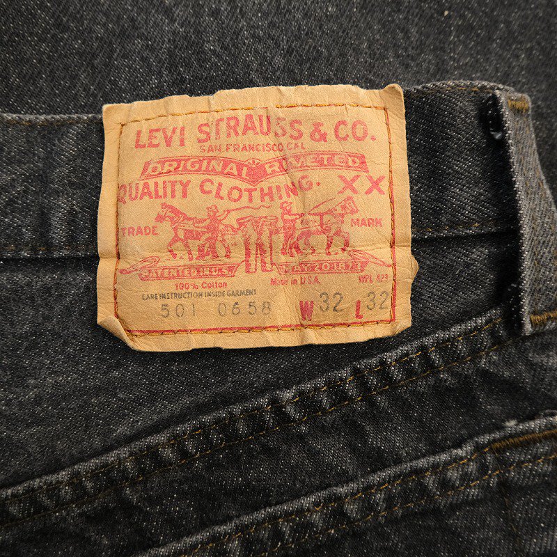 1980's LEVI'S 501 BLACK DENIM PANTS