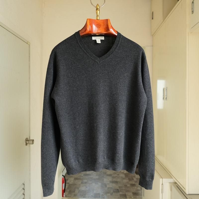 PRONTO UOMO COTTON CASHMERE V NECK SWEATER Cocky Crew Store Antiques Old Clothing