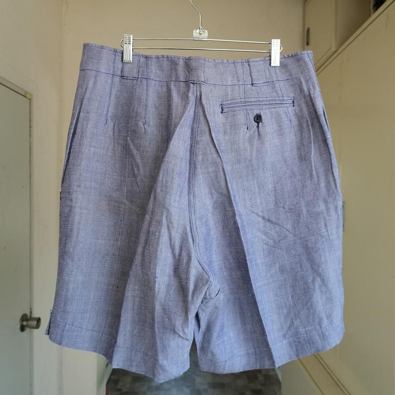 1950's FRENCH NAVY LINEN SHORTS