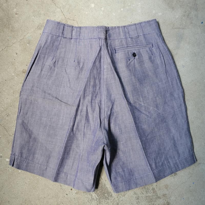 1950's FRENCH NAVY LINEN SHORTS