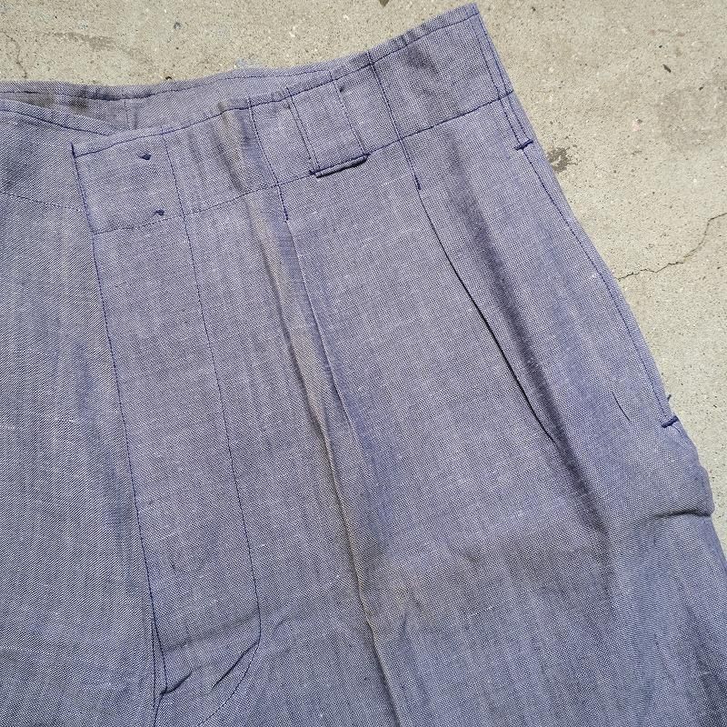 1950's FRENCH NAVY LINEN SHORTS