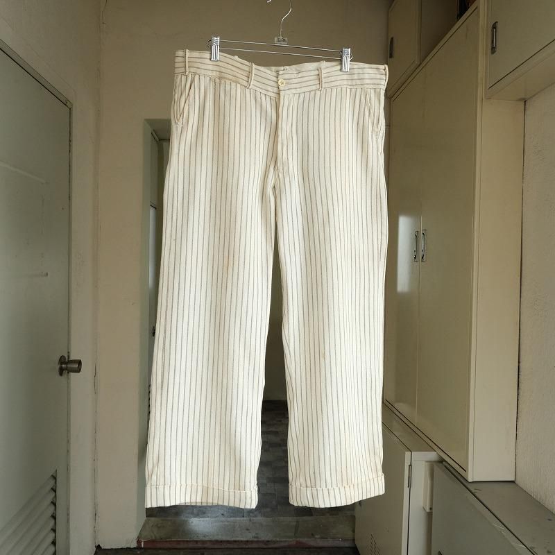 1930's STRIPE COTTON WORK TROUSERS