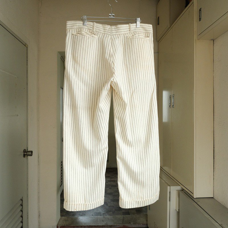 1930's STRIPE COTTON WORK TROUSERS