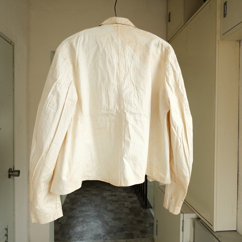 1900's WHITE COTTON SHORT SACK COAT