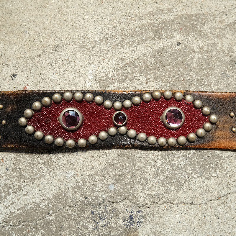 1940's NAVAJO BUCKLE STUDS BELT