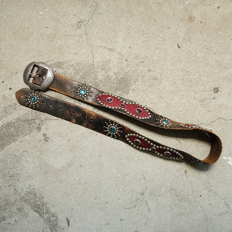 1940's NAVAJO BUCKLE STUDS BELT