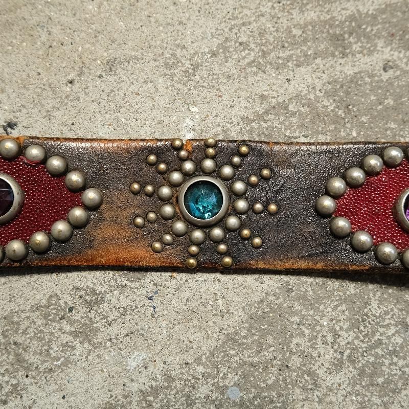 1940's NAVAJO BUCKLE STUDS BELT