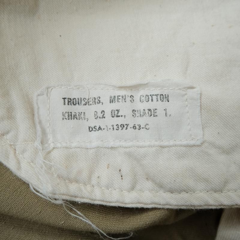 1960's U.S.ARMY COTTON KHAKI TROUSERS