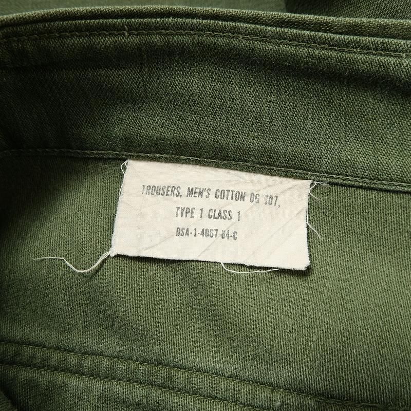 1960's U.S.ARMY OG 107 COTTON SATEEN TROUSERS