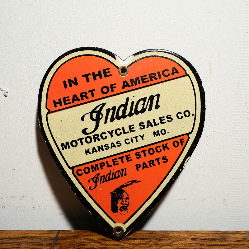 VINTAGE INDIAN MOTORCYCLE SIGN - Cocky Crew Store -Antiques & Old 