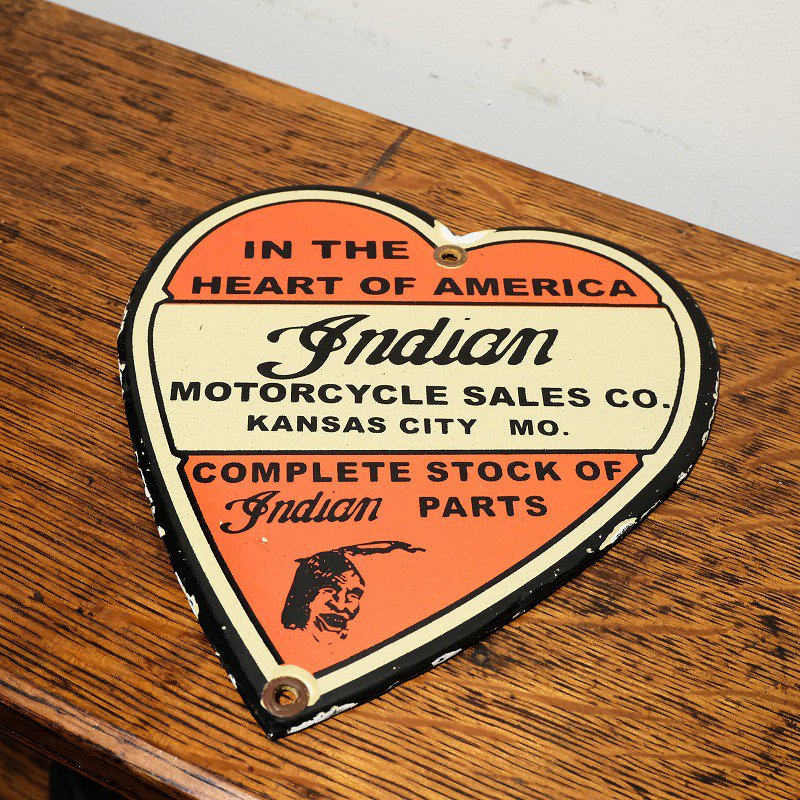 VINTAGE INDIAN MOTORCYCLE SIGN