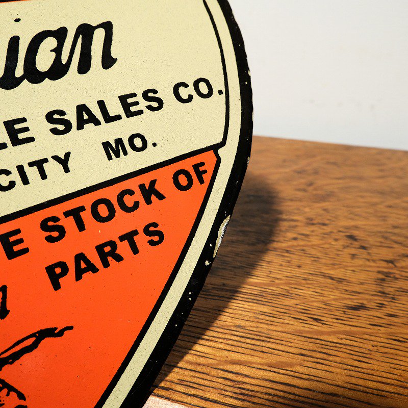 VINTAGE INDIAN MOTORCYCLE SIGN