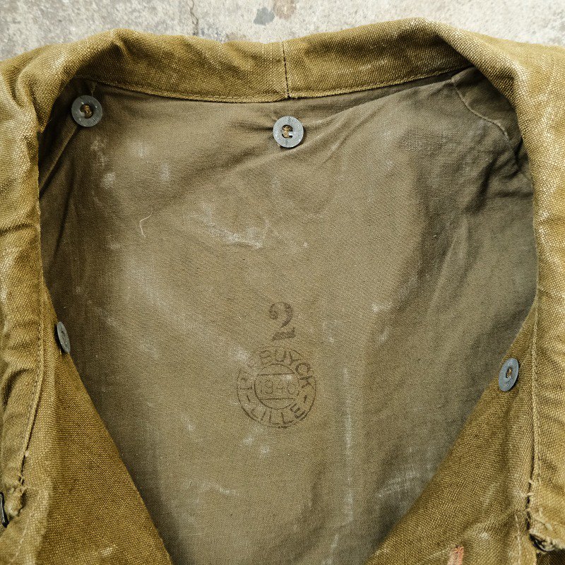 1940's FRENCH ARMY M-35 LINEN MOTORCYCLE COAT