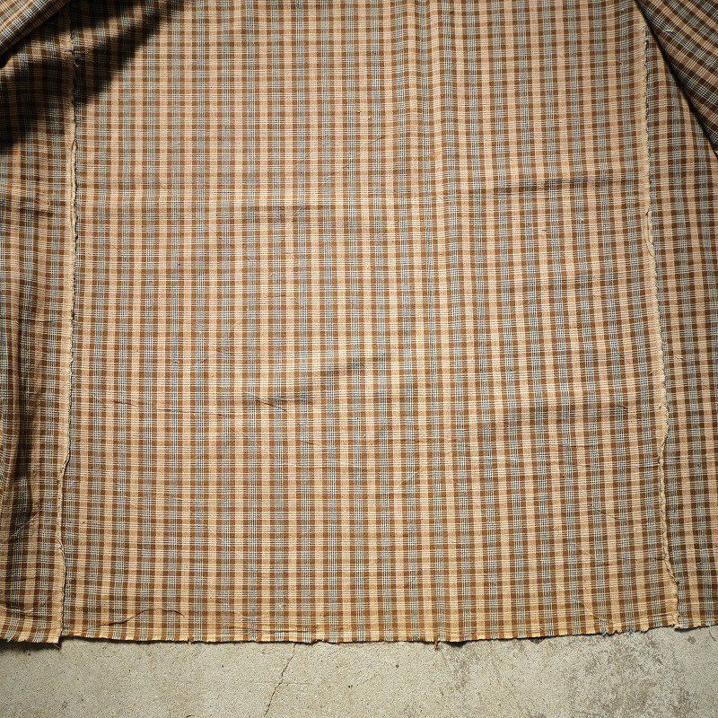 〜1910's BROWN INDIGO CHECK CLOTH