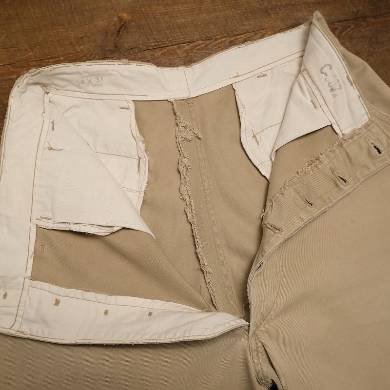 1950's U.S.ARMY M45 COTTON KHAKI TROUSERS