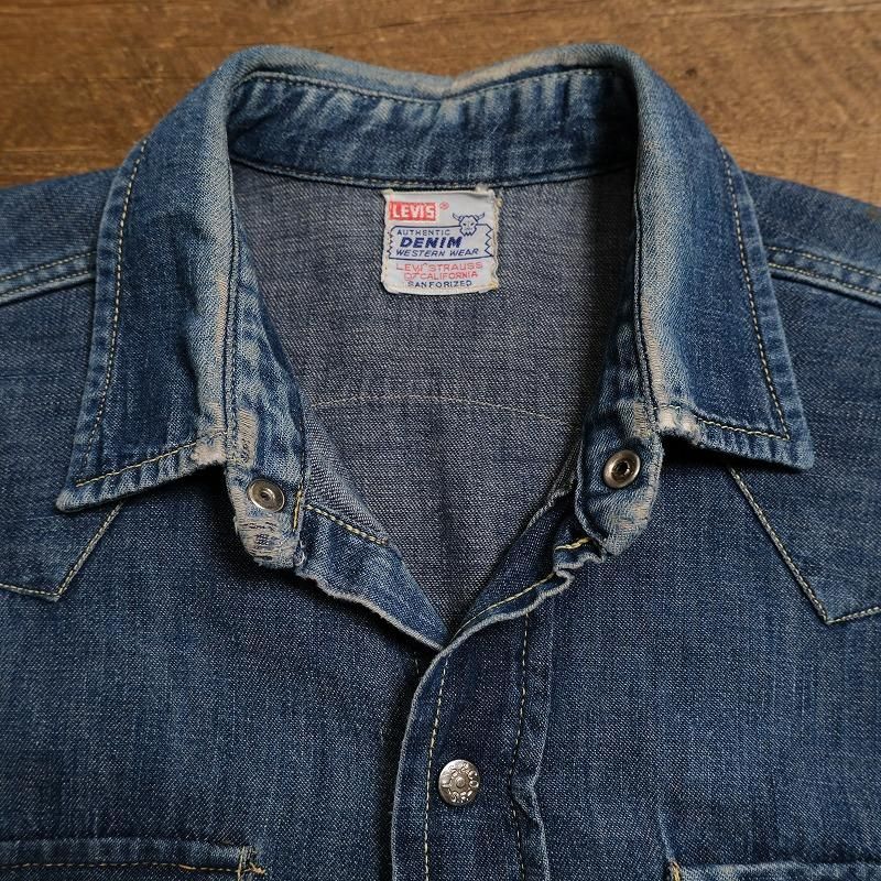 1950's LEVI'S SHORT HORN DENIM WESTERN SHIRT